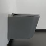 Фото №3 Унитаз подвесной 105MH безободковый, сиденье дюропласт softclose тонкое, быстросъёмное (светло серый