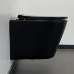 Фото №8 Унитаз подвесной 105MB безободковый, сиденье дюропласт softclose тонкое, быстросъёмное (чёрный матов