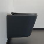фото Унитаз подвесной 105MDH безободковый, сиденье дюропласт softclose тонкое, быстросъёмное (графит мато