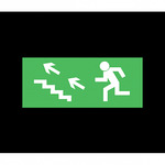 фото ЭЗ Эвакуационный выход по лестнице налево-вверх (125х250) самоклеющаяся транслюцентная пленка