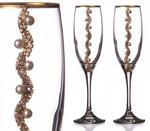 фото Набор бокалов для шампанского из 2 шт. с золотой каймой 170 мл. (802-510151)
