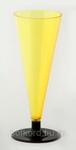фото Бокал для шампанского 150 мл желтый кристалл на съемной черной ножке ПС (6 штук / упаковка