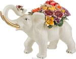 фото Статуэтка слон с цветами высота 30 см