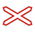 фото Знак «Предупредительный сигнальный знак у переездов - Однопутная железная дорога»