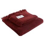 фото Банное полотенце с бахромой бордового цвета essential 70х140 (63146)